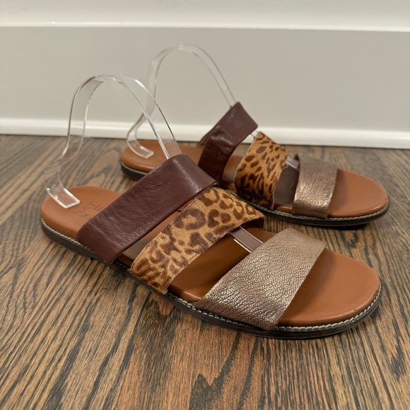 Naturalizer Kellie Leather Animal Print Slide Sandals size 11 - Picture 1 of 7